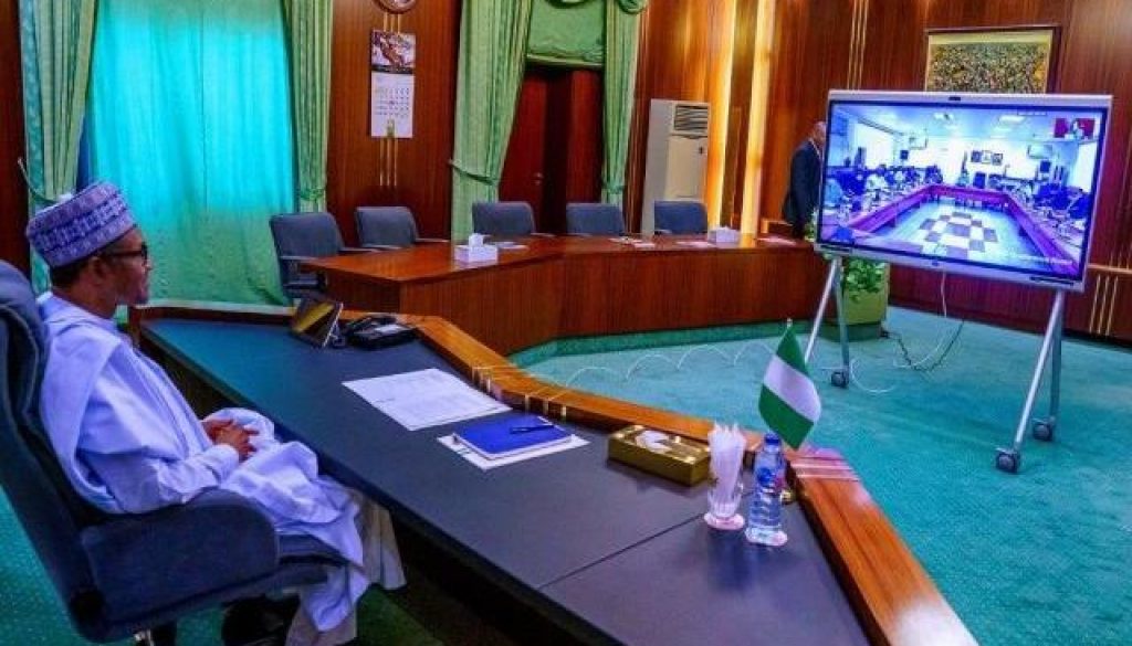 covid-19-buhari-attends-ecowas-heads-of-state-summit-via-teleconference