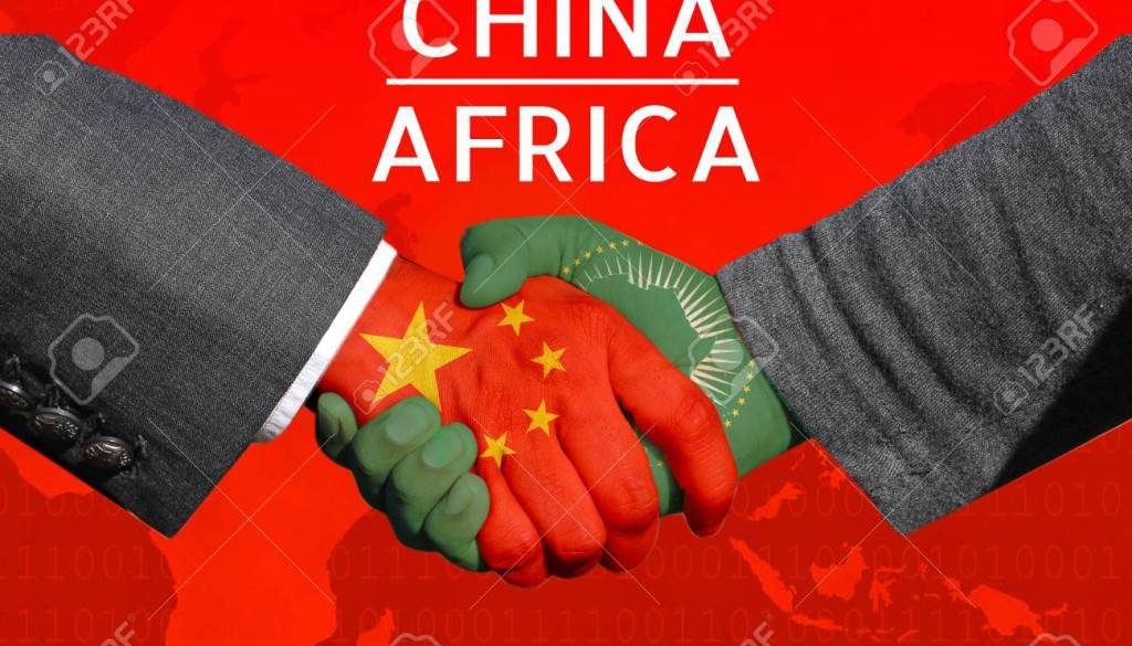 Concept image of Handshakes between China-Africa, economic relations, Bilateral trade, China invest in Africa