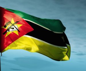 Mozambique flag waving on the wind