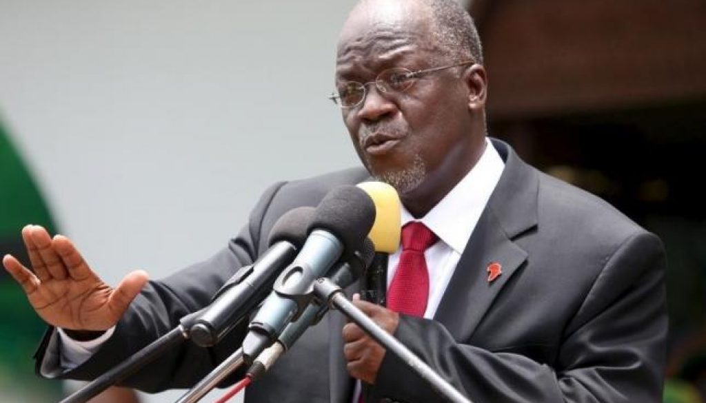 Tanzania's President elect Magufuli addresses members of the ruling CCM at the party's sub-head office on Lumumba road in Dar es Salaam