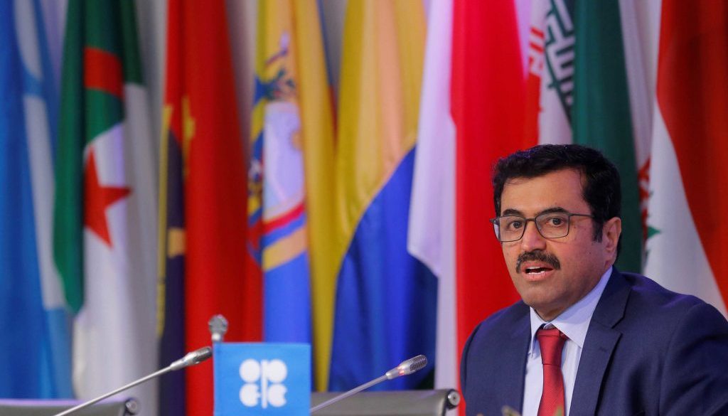 OPEC President Qatar's Energy Minister al-Sada addresses a news conference after an OPEC meeting in Vienna