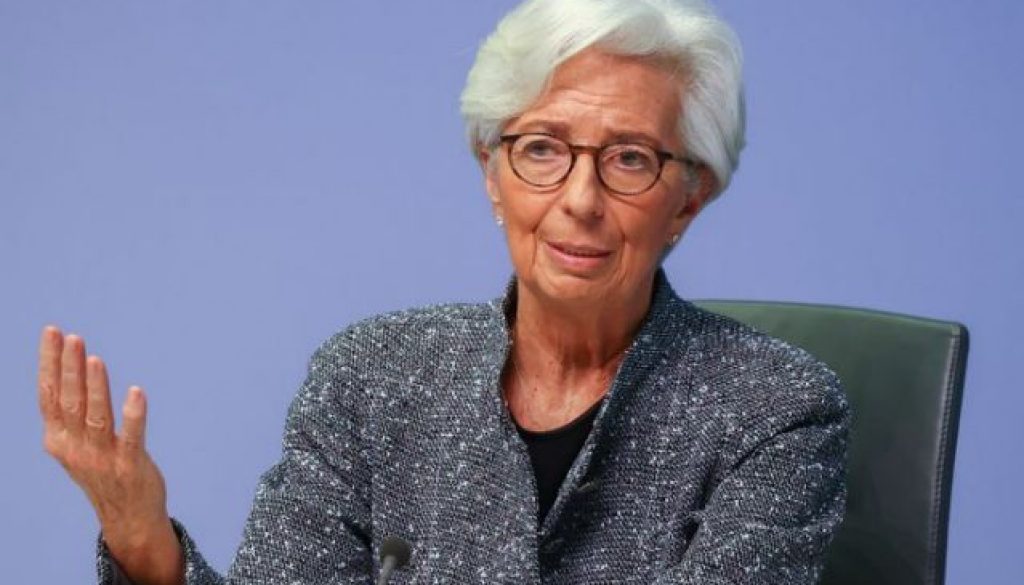 FILE PHOTO: European Central Bank (ECB) President Christine Lagarde gestures as she addresses a news conference on the outcome of the meeting of the Governing Council, in Frankfurt