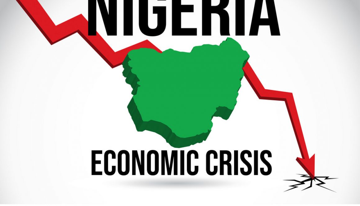 Nigeria Map Financial Crisis Economic Collapse Market Crash Glob
