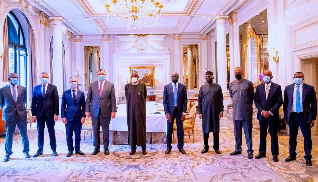 Buhari and Total officials